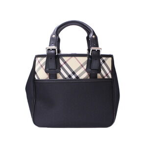 BURBERRY handbag leather Nova check black accents